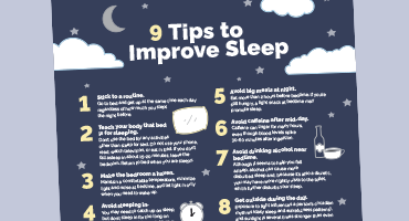 9 Tips to Improve Sleep Infograph